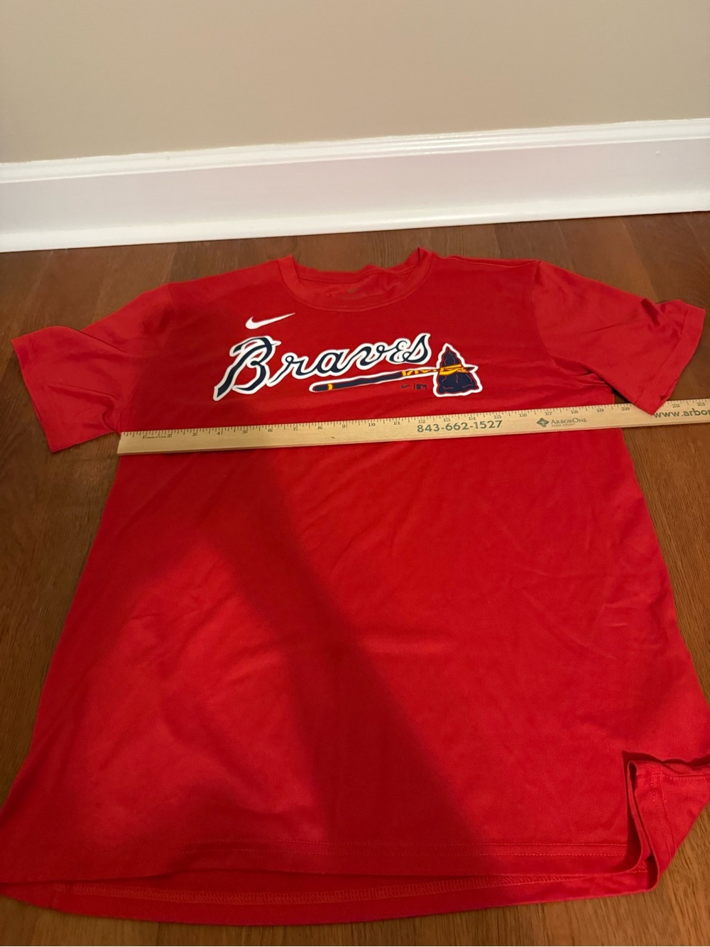 Nike Dri-FIT Atlanta Braves T-Shirt Men's Large Red Graphic Tomahawk Short Slee - Picture 5 of 6